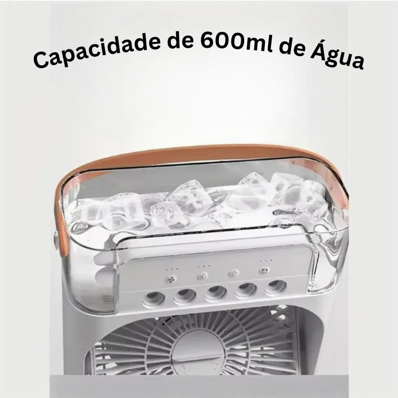 Ventilador de ebulização, umidificador e sistema de ar condicionado com 3 velocidades, design compacto portátil, ideal para dias secos