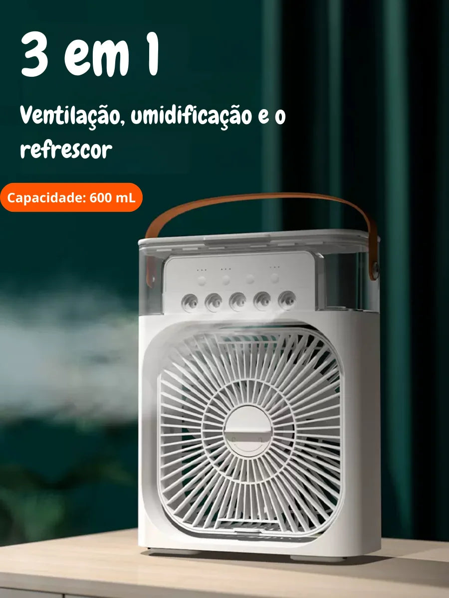 NOVIDADE!! 3 em 1 Climatizador Ventilador e Umidificador Usb C 3 Modos com Spray Ultrassonico Silencioso - ENVIO RÁPIDO