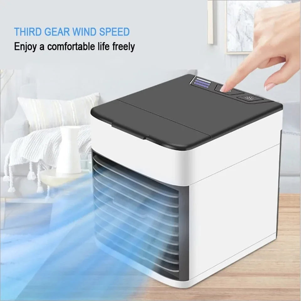 RAILY- Mini Ar Condicionado Portátil Cooler Umidificador Climatizador Luz Led Clima Artic 3 Velocidades Refrigerador Pessoal